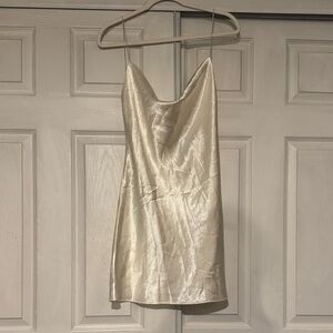 Elegant Cream Slip Mini-Dress